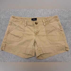 American Eagle Midi Stretch Shorts Khaki Size 8